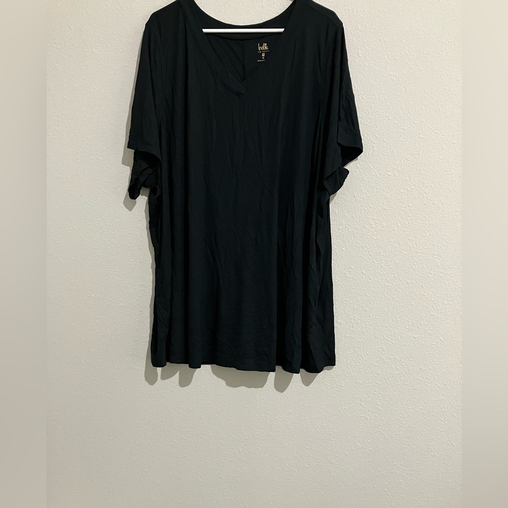 Belle Body by Kim Gravel Short Sleeve V-Neck Top - black (sz 5X) a587998 - Picture 3 of 5